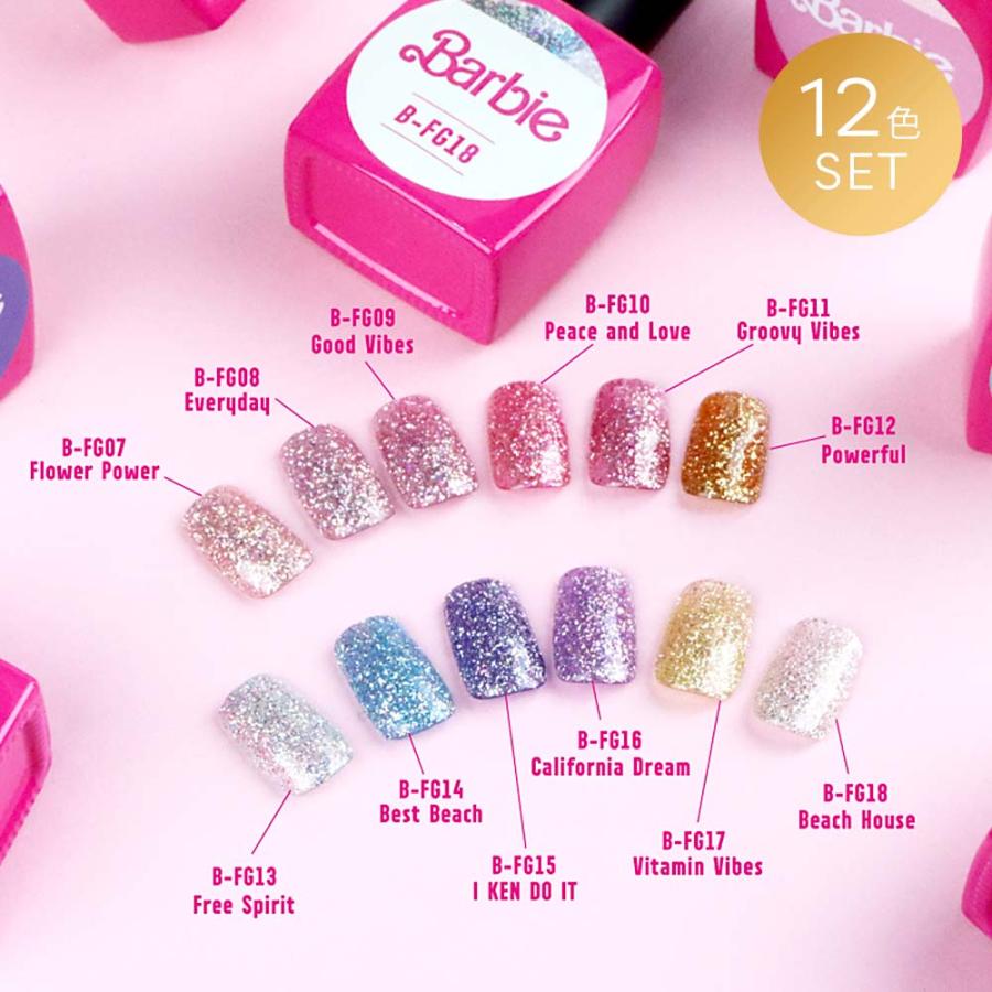 バービー Barbie クリスタルフラッシュジェル 10g 12色セット［FG07~18