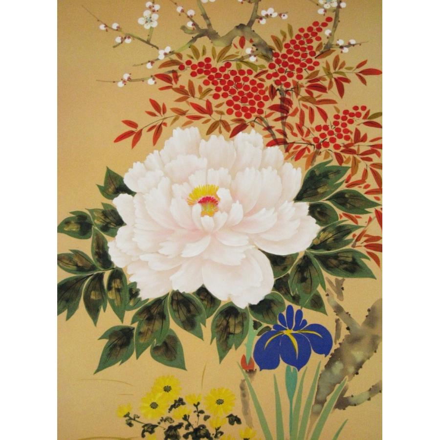 掛け軸 掛軸 四季草花 宮沢湖春 (真作・新品) : 掛け軸の専門店 香遊