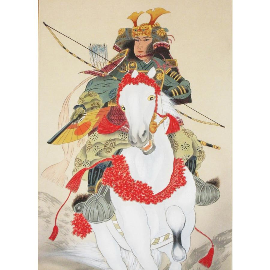 掛け軸 掛軸 武者(白馬) 森 雪堂 (真作・新品) : 掛け軸の専門店 香遊
