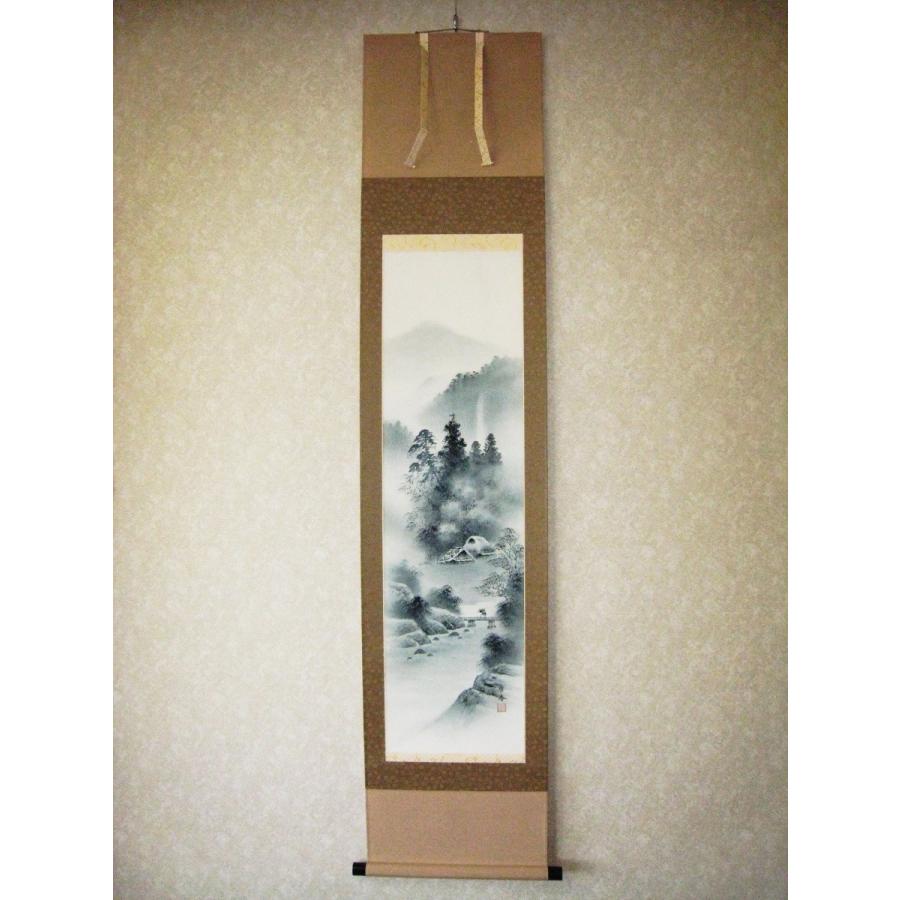 掛け軸 掛軸 水墨山水 中野長春 （真作・新品） 尺巾立 : 掛け軸の専門