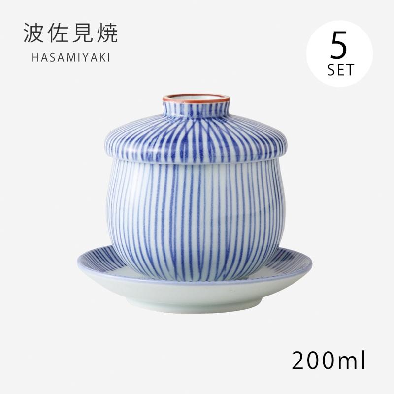 茶碗蒸し 食器 碗 ちゃわんむし 台付き セット 花十草 台付むし碗 5客