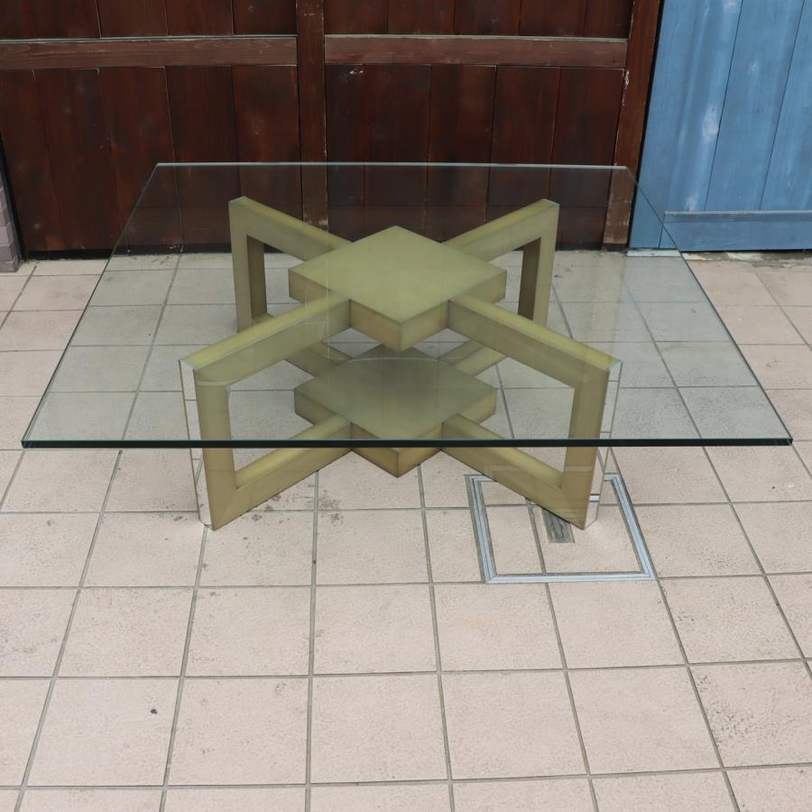 IDC OTSUKA 大塚家具 デコレ ガラス リビングテーブル スクエア