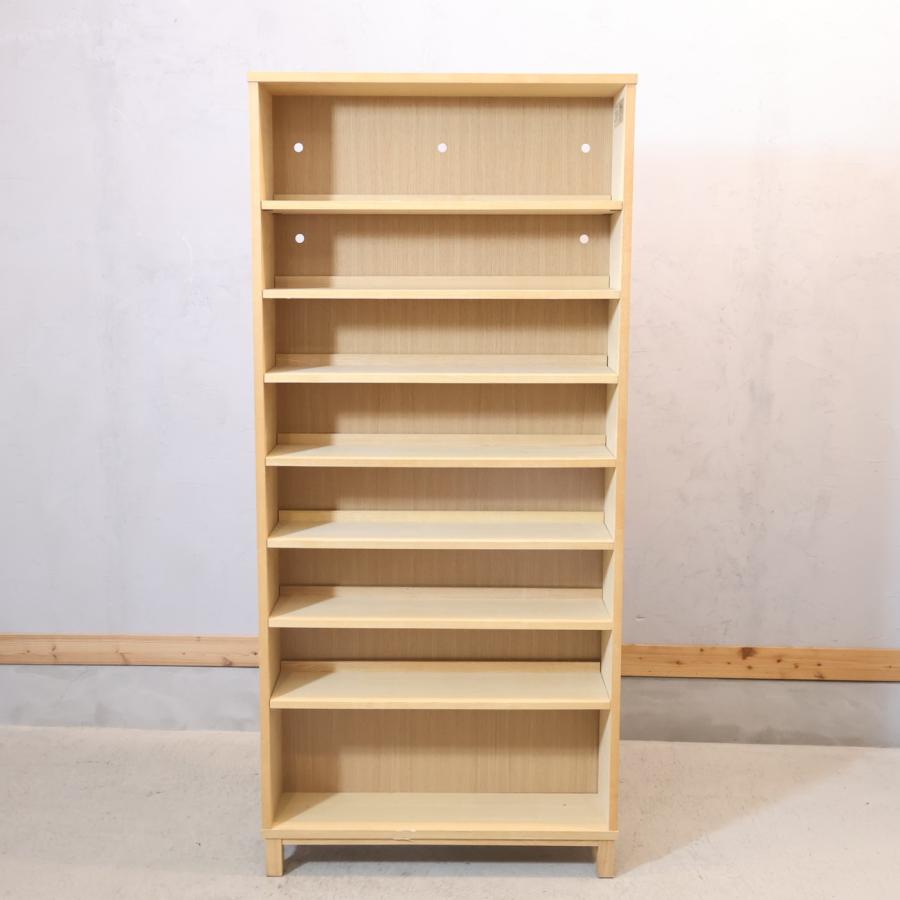 無印良品 MUJI タモ材 ミドルタイプ 本棚 木製収納 ブックシェルフ
