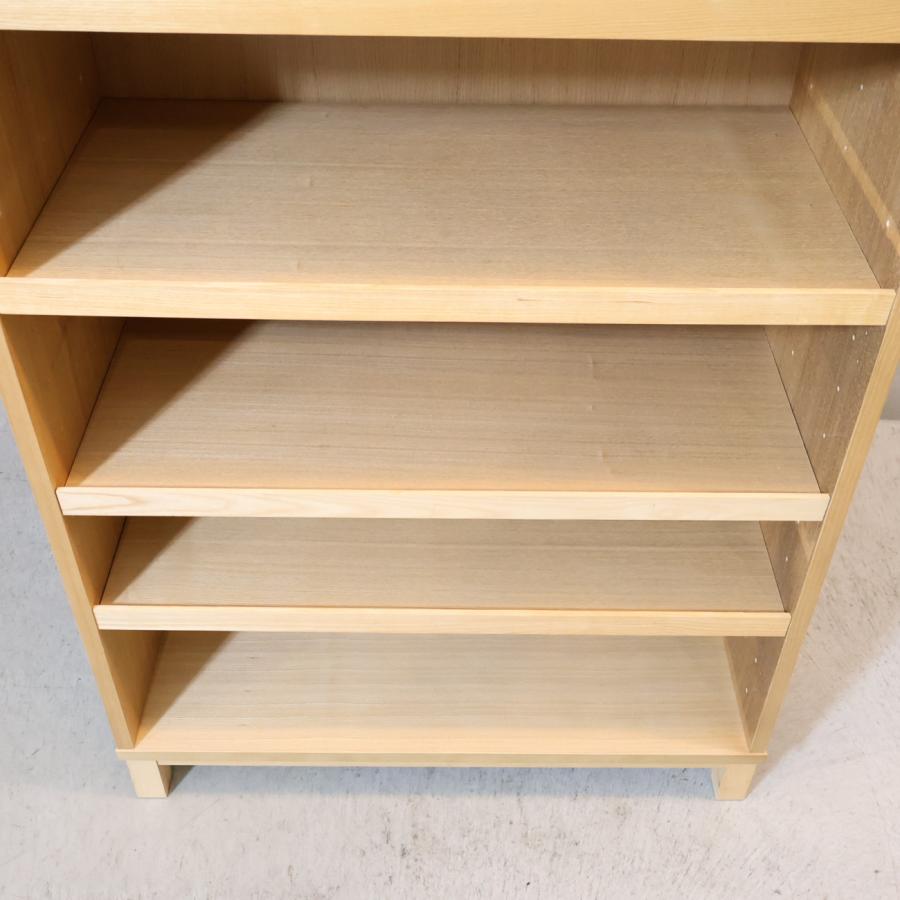 無印良品（MUJI） タモ材 木製収納 本棚 書棚 7段 ブックシェルフ