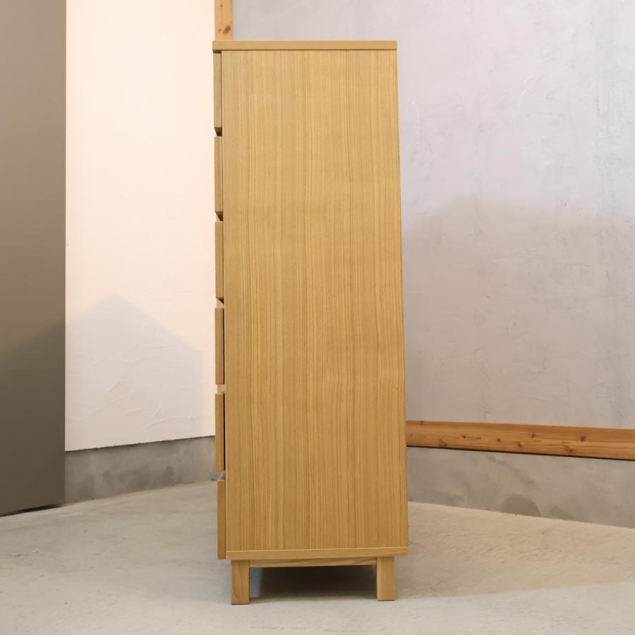 無印良品（MUJI） タモ材 木製 チェスト 6段 ワイド ナチュラル