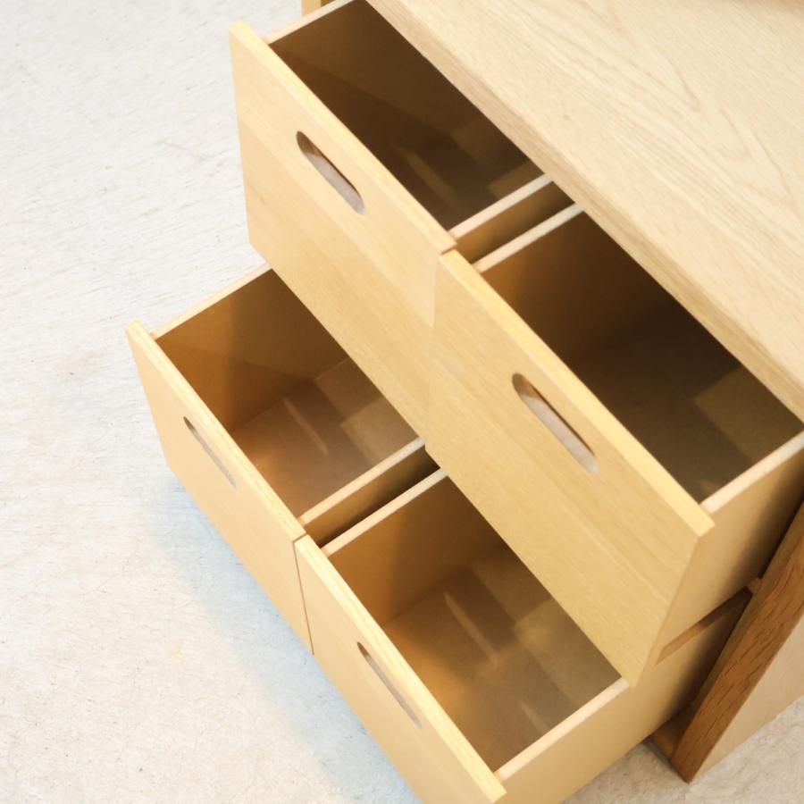無印良品（MUJI） オーク材 スタッキングシェルフ 3段・1列 引出し付