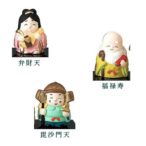 縁起物 置物 日本製 七福神 中 笑福七福 飾り物 陶器 開運 インテリア