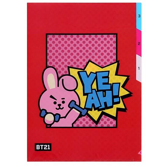 BT21 3ポケット インデックスファイル 韓国 房具 かわいい 防弾少年団