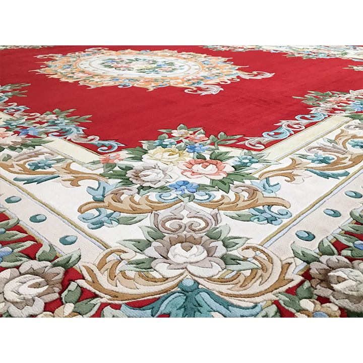 アクセント ラグ 絨毯 カーペット シルク 中国段通 約6畳 約237×301cm