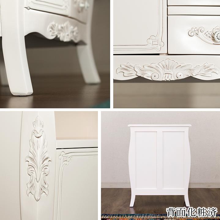 チェスト 白 姫家具 ヨーロピアン 猫脚 電話台 アンティーク風