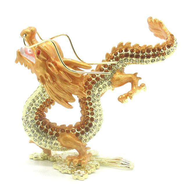 龍 置物 風水 金龍 黄龍 龍の置物 ラインストーン 五爪龍 皇帝龍 竜 辰