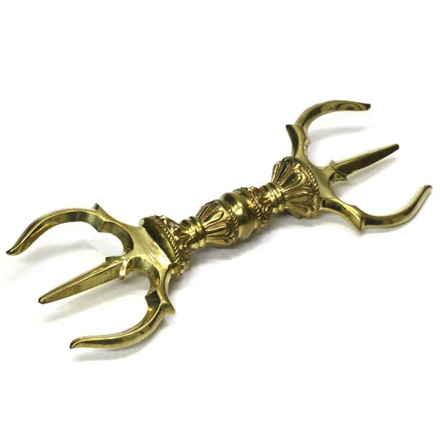 密教法具 三鈷杵 金剛杵 バジュラ LLサイズ 長さ 約22cm （ 五