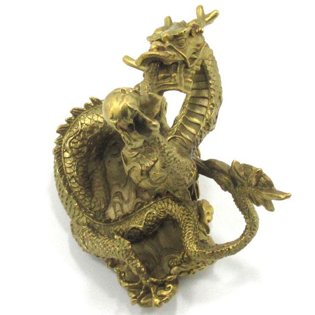 龍 置物 銅製 神龍 シェンロン 龍の置物 大サイズ 玉を掲げる龍 五爪龍