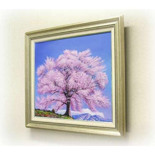 絵画 油絵 王仁塚（わにづか）の桜 （木村由記夫） 【肉筆】【油絵