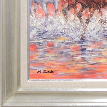 絵画 油絵 駆ける F30号 （鈴木満雄） 【肉筆】【油絵】【静物・動物画