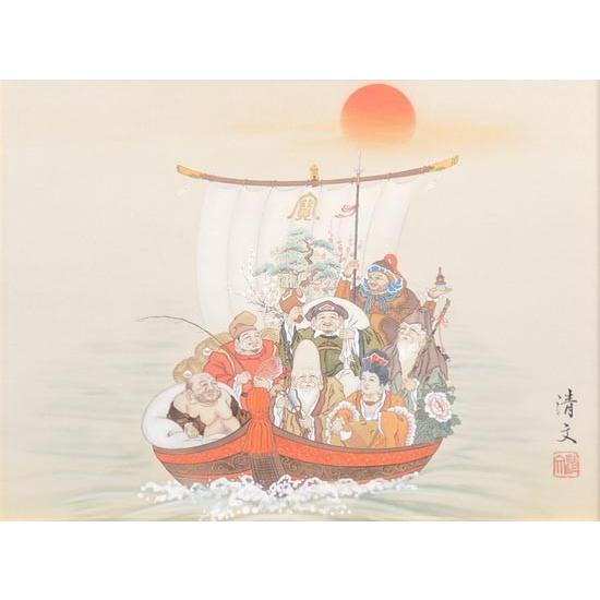 絵画 日本画 七福神宝舟 (加藤清文) 【複製】【日本画】【静物・動物画