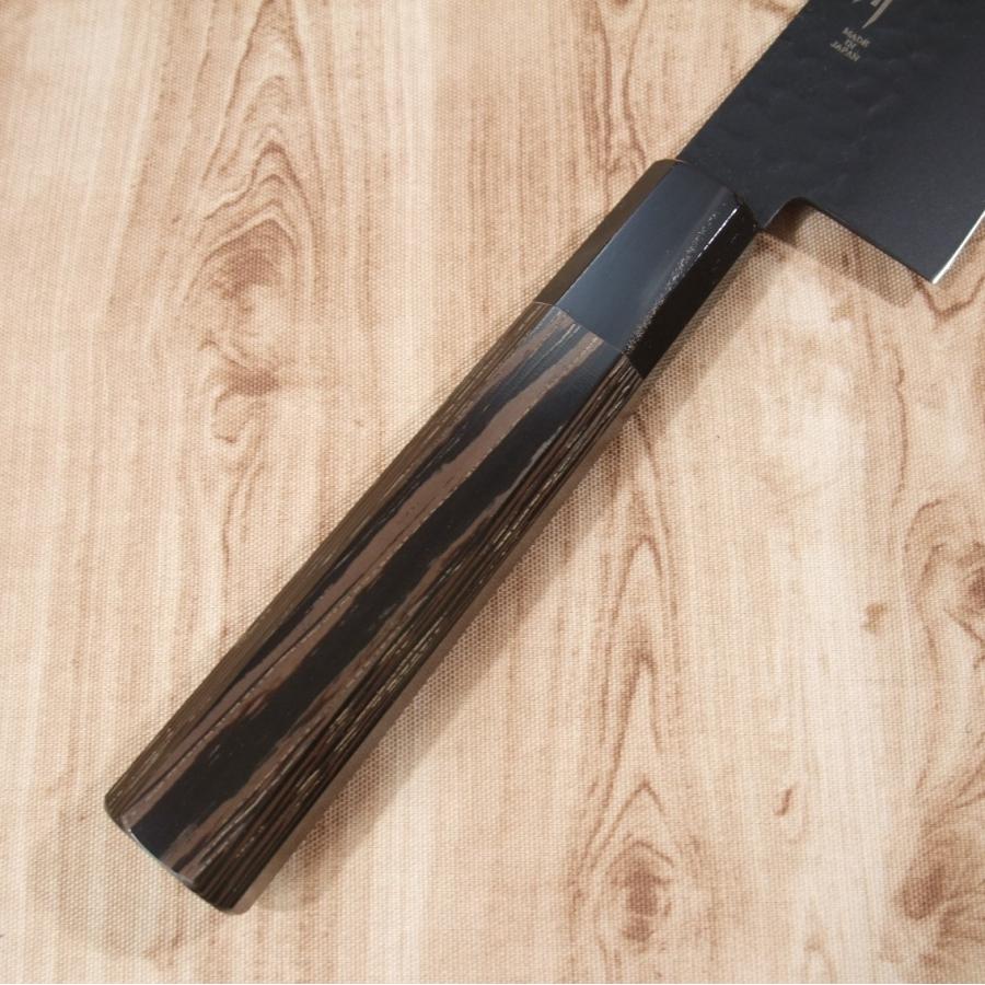 堺孝行 三徳包丁 万能包丁 170mm 黒影 V金10号 槌目 フッ素加工 錆び