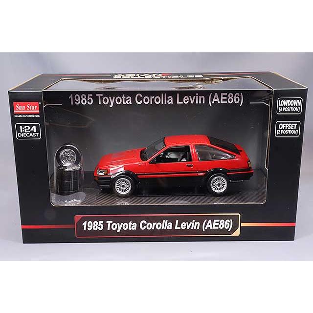 サンスター 1/24 トヨタ カローラ レビン AE86 1985 レッド/ブラック