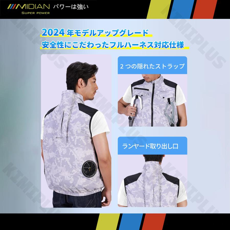 MIDIAN 空調作業服 ファン 20000mAhバッテリー セット 30V出力 熱中症