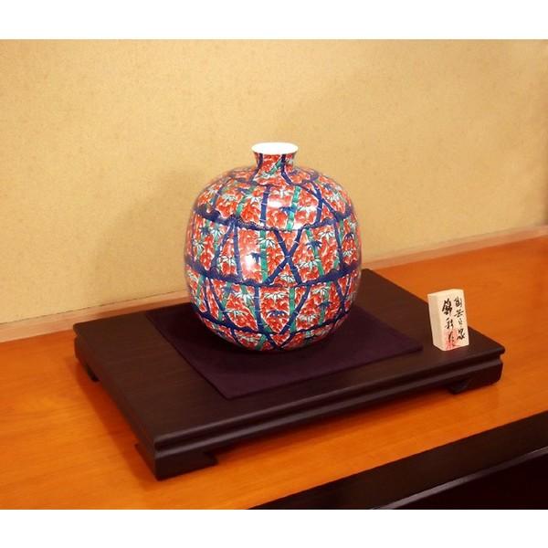 有田焼 染錦金彩竹林絵花瓶｜陶芸作家 藤井錦彩 作 : 有田焼 藤井錦彩