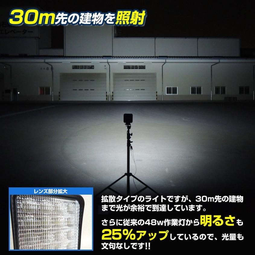 K'sガレージ 作業灯 LED 12v 24v 投光器 48w ノイズ対策 スイッチ 付き