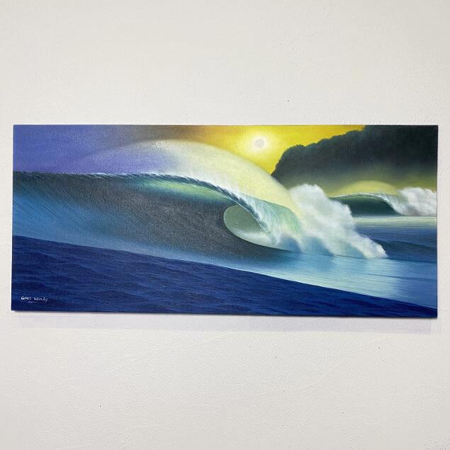 波の絵 windy作 W90×H40cm A-1 (1160-1) アートパネル インテリア 海の