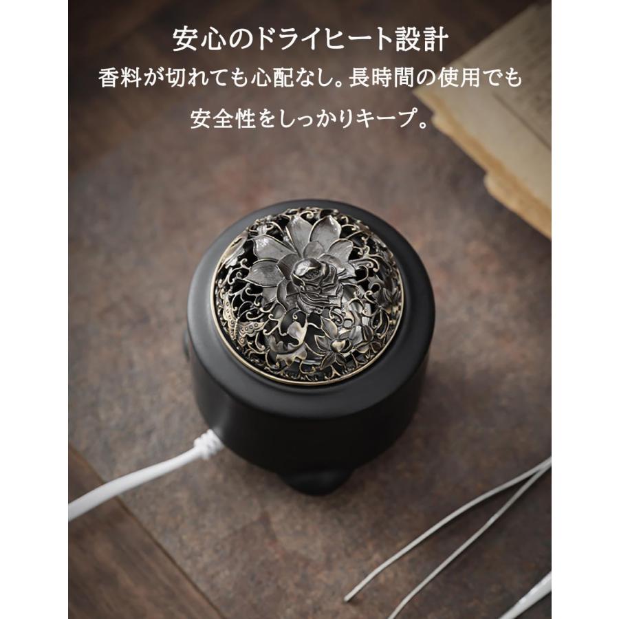 電気アロマポット 火を使わない茶香炉 温度調整150〜520℃＆0.5〜12時間