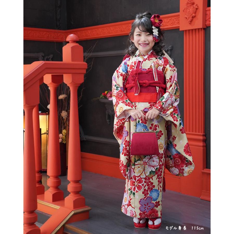 京都瑠璃雛菊 七五三 着物 7歳 フルセット 購入 販売 レトロ 『小町