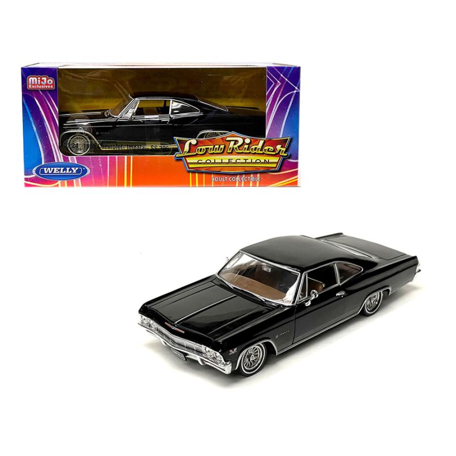 ミニカー 1/24 WELLY 1965 シボレー インパラ ローライダー SS396 黒色