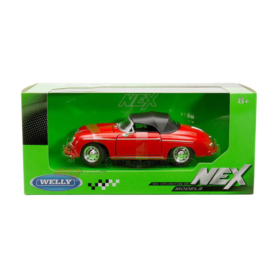ミニカー 1/24 ポルシェ 356A スピードスター 赤色（幌トップ付