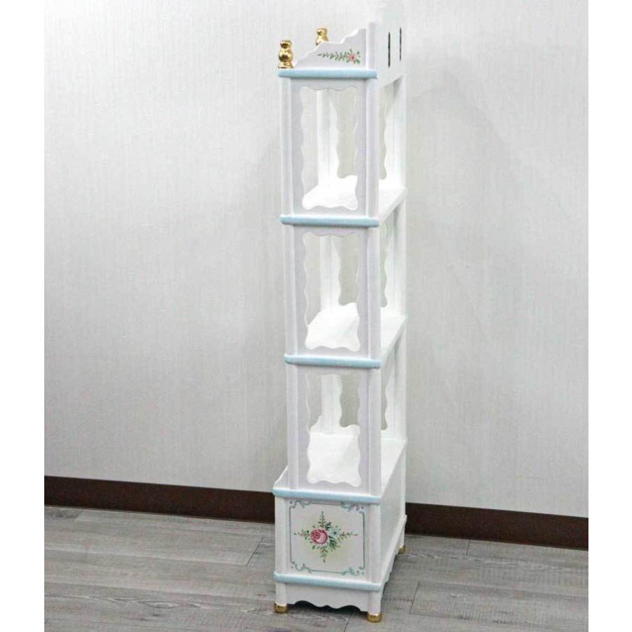 ロココ シェルフ 花柄 ラック 引出付き ミニキャビネット 壁掛け 白