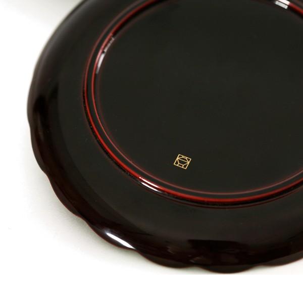 山田平安堂 菊皿 溜（6寸） 香典返し/引き出物/ギフト/漆器/漆塗り/皿