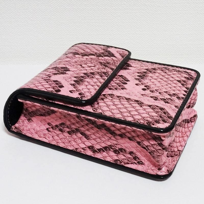タバコケース ライトピンクパイソン 可愛い 型押し シガレットケース