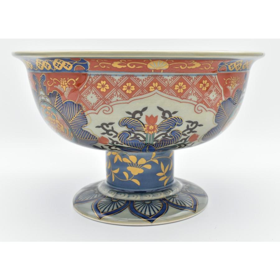 古伊万里焼 鉢 染錦見込鳳凰丸紋高台鉢 item no.2f434 : ハマダヤ食器