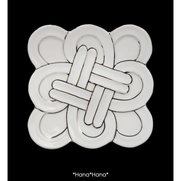 吉祥結び 小皿 (プラチナ線) 10cm 有田焼 田清窯 // 和食器 食器 皿 取