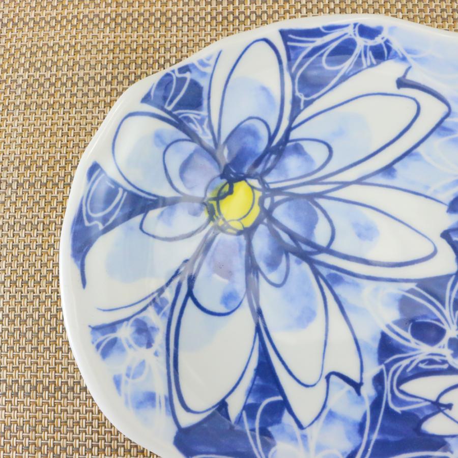 平皿 有田焼 波佐見焼 楕円皿 鮮花楕円皿 花柄 中皿 取皿｜和食器 陶器