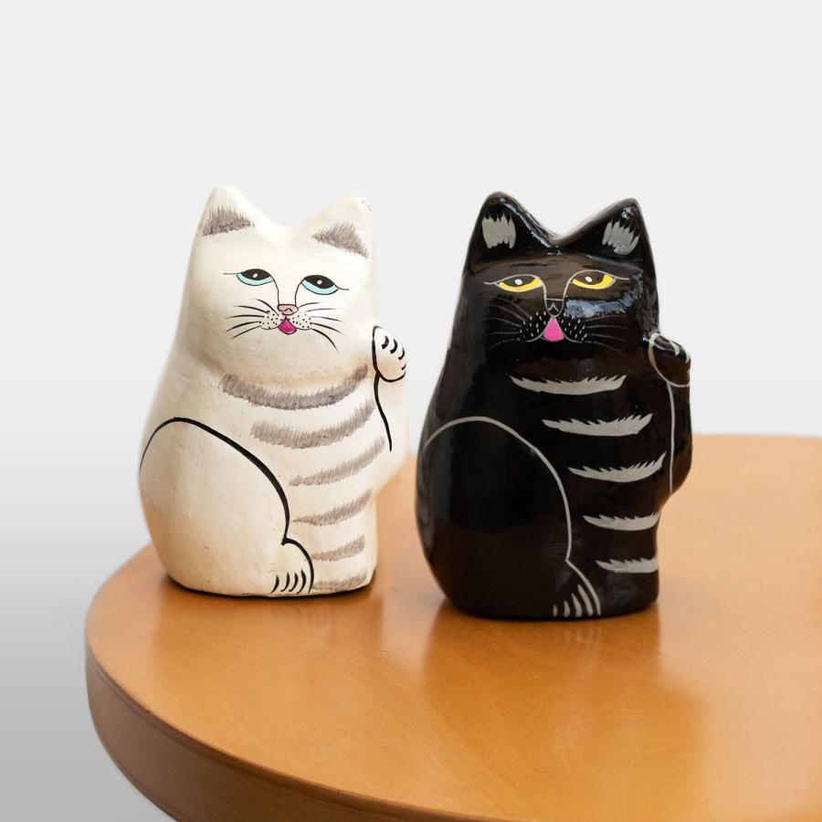 amabro（アマブロ） 招き猫 インドの招き猫 PAPER MACHE CAT DOLL 置物