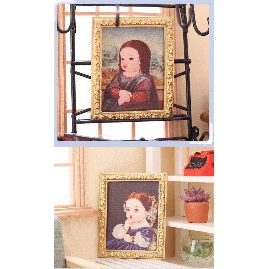 送料無料 ミニチュア 雑貨 額入り パロディ絵画 ドールハウス キット