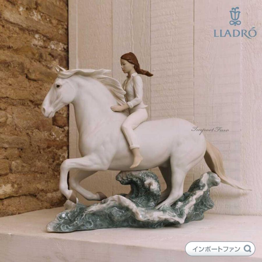 LLADRO（リヤドロ） 海辺を駆けて 馬 ウマ 午 少女 置物 01009371