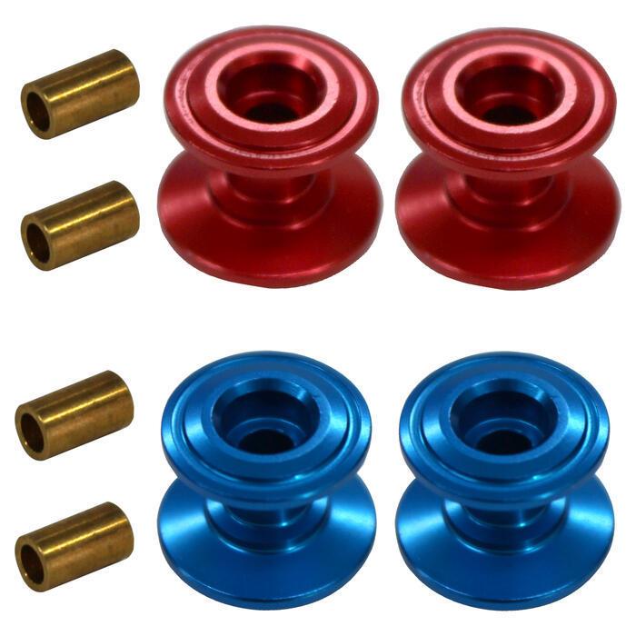 ブルー ミニ四駆 2段 アルミ ローラー 2個 セット 13-12mm カラー全2色
