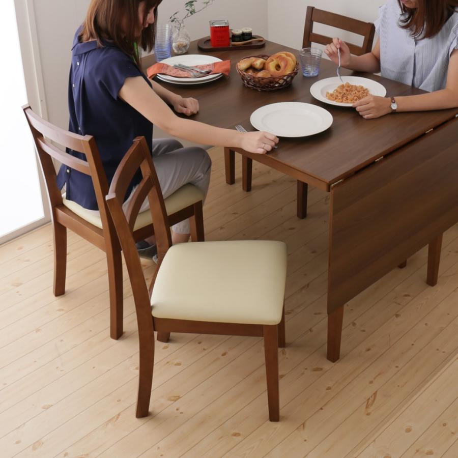 ダイニングチェア 2脚セット 木製 PVC座面 食事椅子ナチュラル