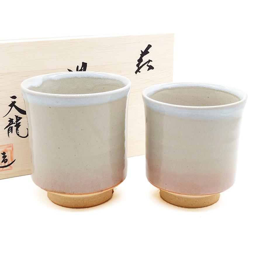 萩焼 湯呑 ペア 姫萩 木箱入 夫婦茶碗 湯呑み お茶碗 茶碗 夫婦湯呑