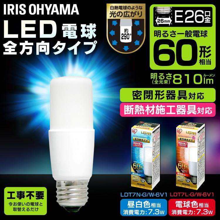IRIS OHYAMA（アイリスオーヤマ） LED電球 E26 60W T形 全方向 ダウン