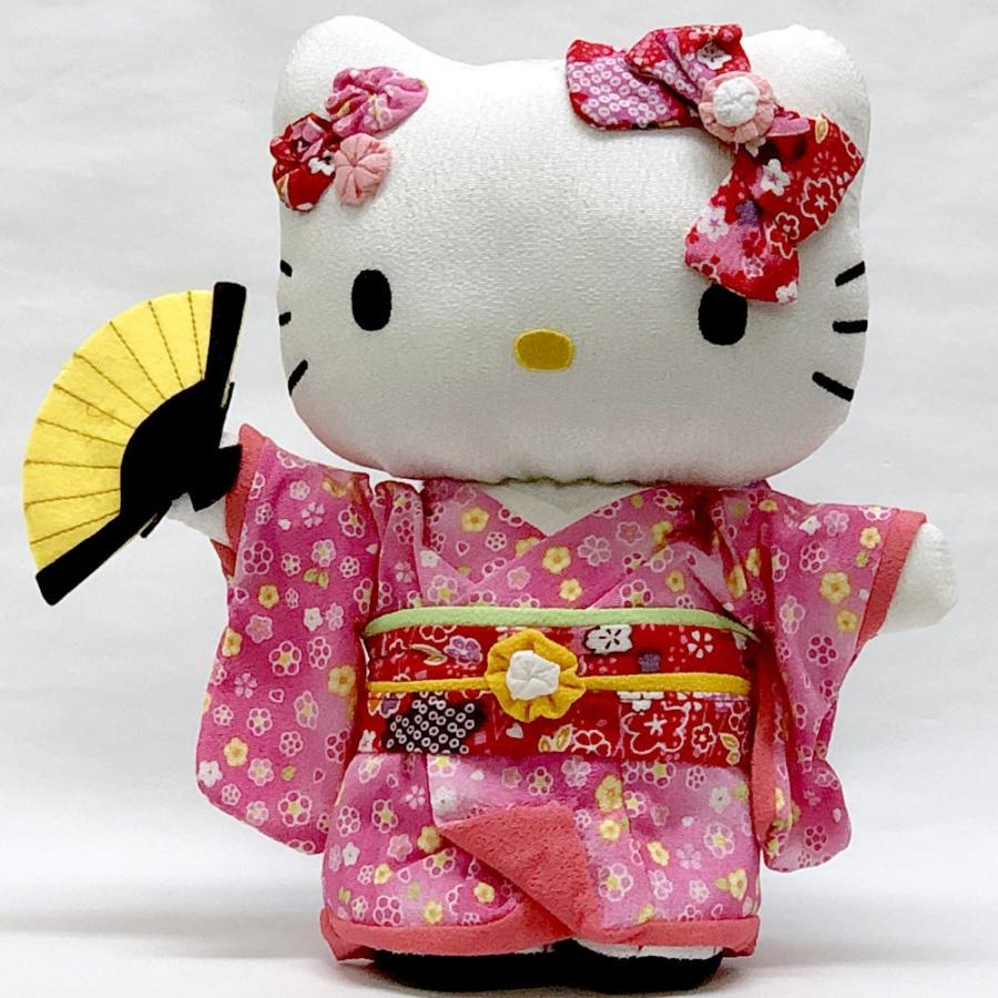 キティ ぬいぐるみ 人形 キティちゃん ピンクの着物 Lサイズ : 日本の