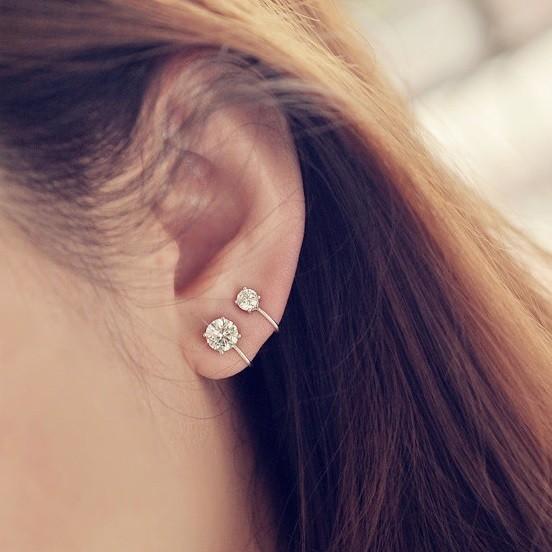 イヤリング レデイース 一粒ダイヤ 4mm 6mm CZダイヤ 通販 激安