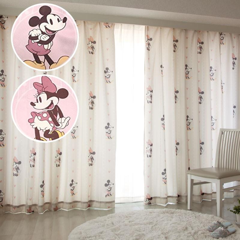 Disney（ディズニー） 遮熱 カーテン 幅100×110〜150cm丈 2枚組