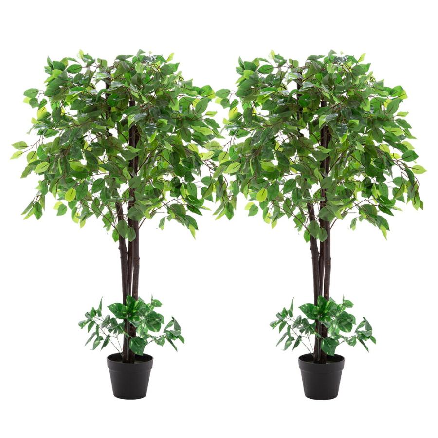観葉植物 ベンジャミン 2本セット インテリアグリーン フェイク
