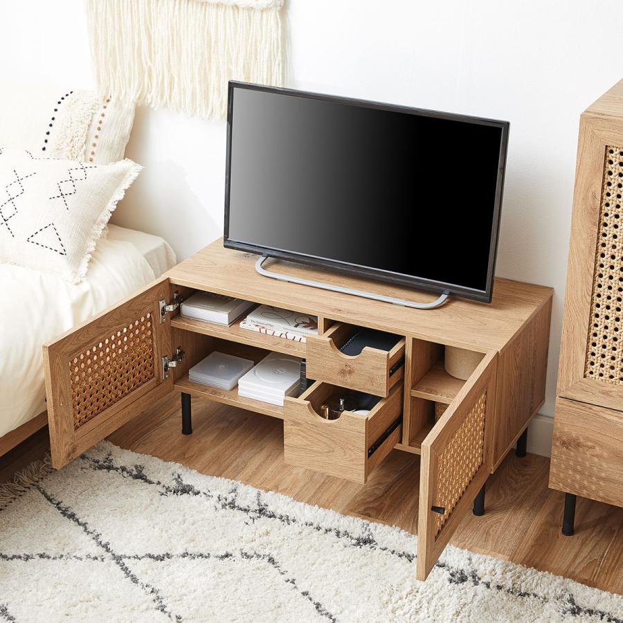 LOWYA ラタン調 ローテレビボード テレビ台 北欧風 ラタン調テレビ台 2
