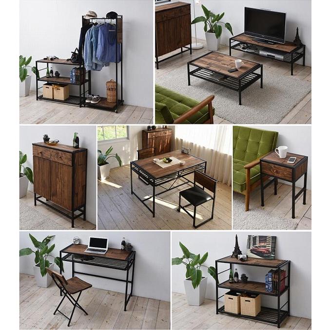 センターテーブル ローテーブル GRANT 天然木 スチールフレーム 幅90cm