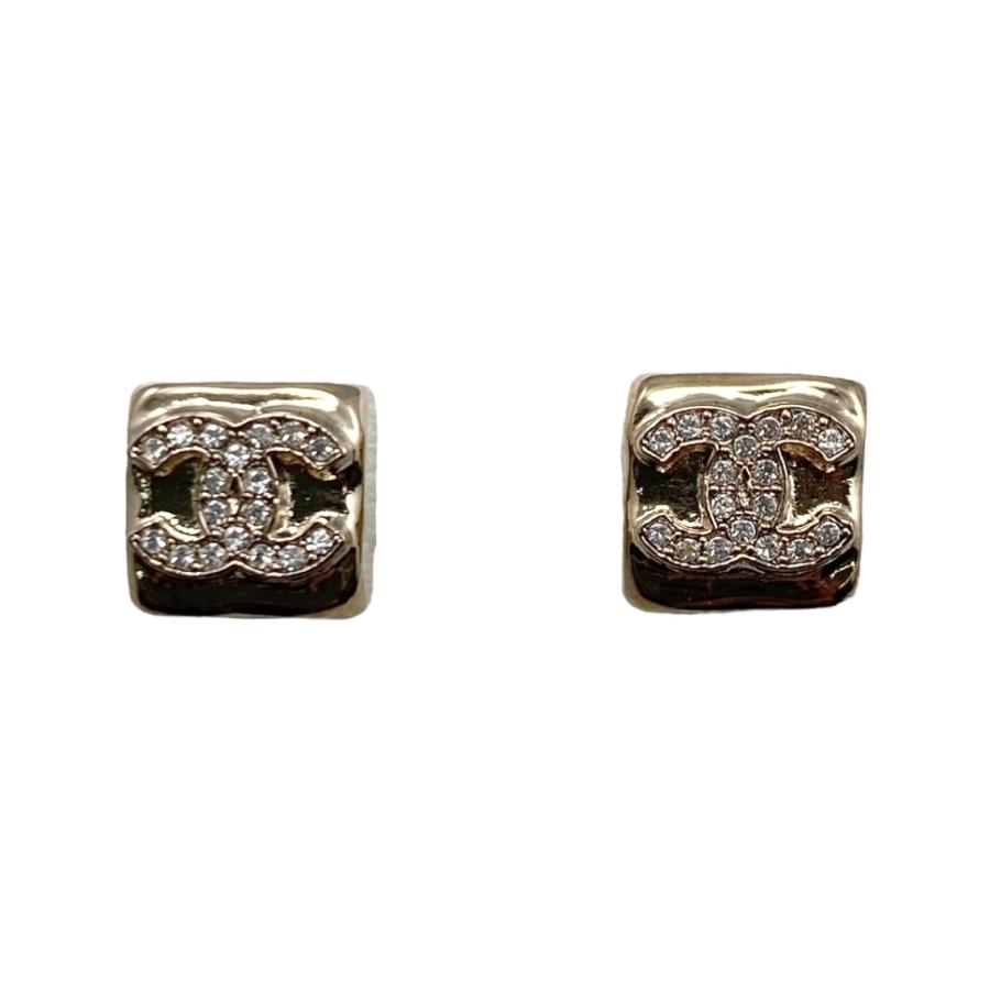 CHANEL（シャネル） ピアス スクエア ココマーク ラインストーン
